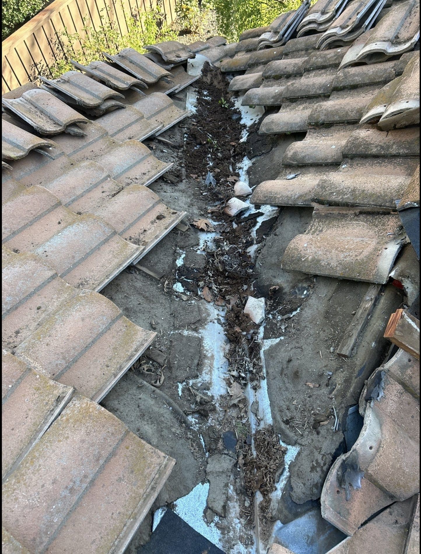 Old roof being removed
