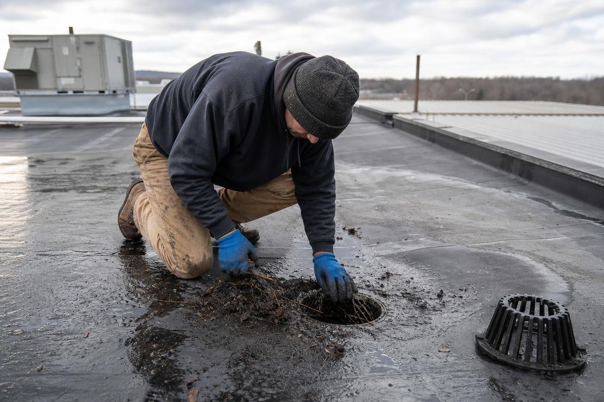 Flat roof maintenance schedule for commercial buildings